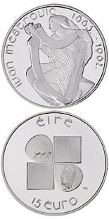 80e herdenkingsdag ontwerp Ivan Mestrovic 15 euro Ierland 2007 Proof
